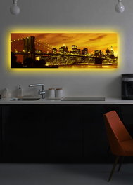 Wallity Lienzo Decorativo Iluminado con LEDs 30x90 cm Multicolor